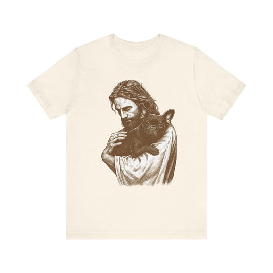 Black French Bulldog Jesus TShirt