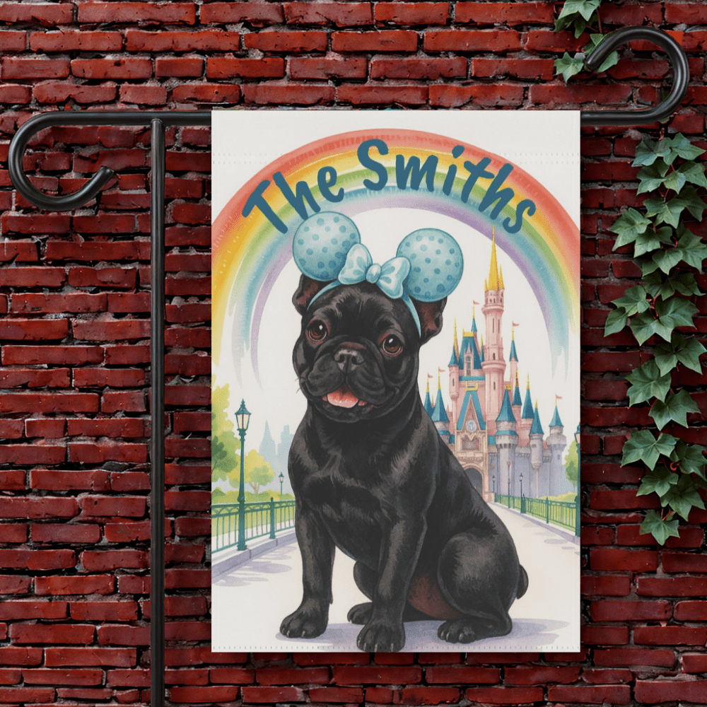 Printify Garden Flag 12'' × 18'' Black French Bulldog Magical Kingdom Garden Flag