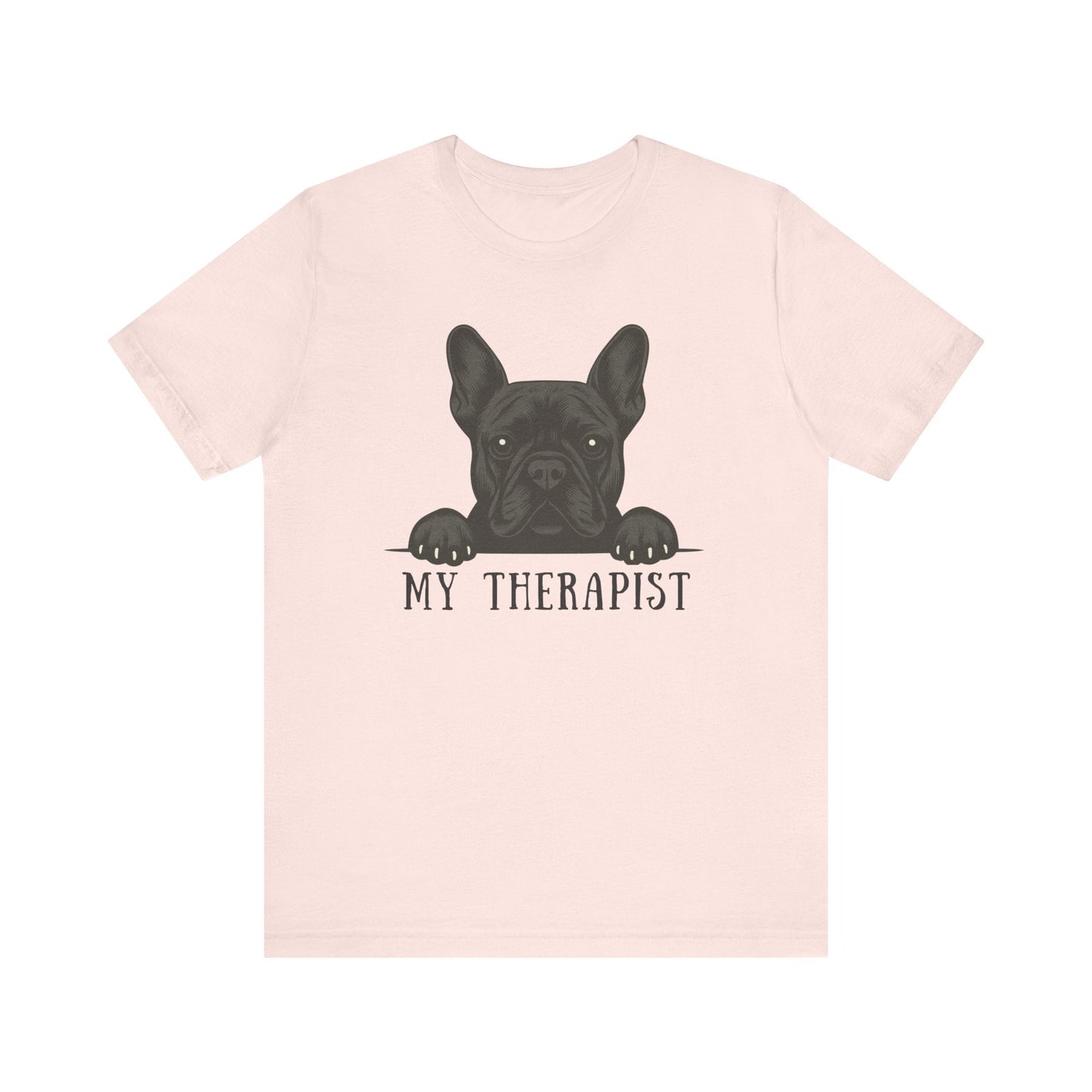Printify T-Shirt Black French Bulldog My Therapist TShirt