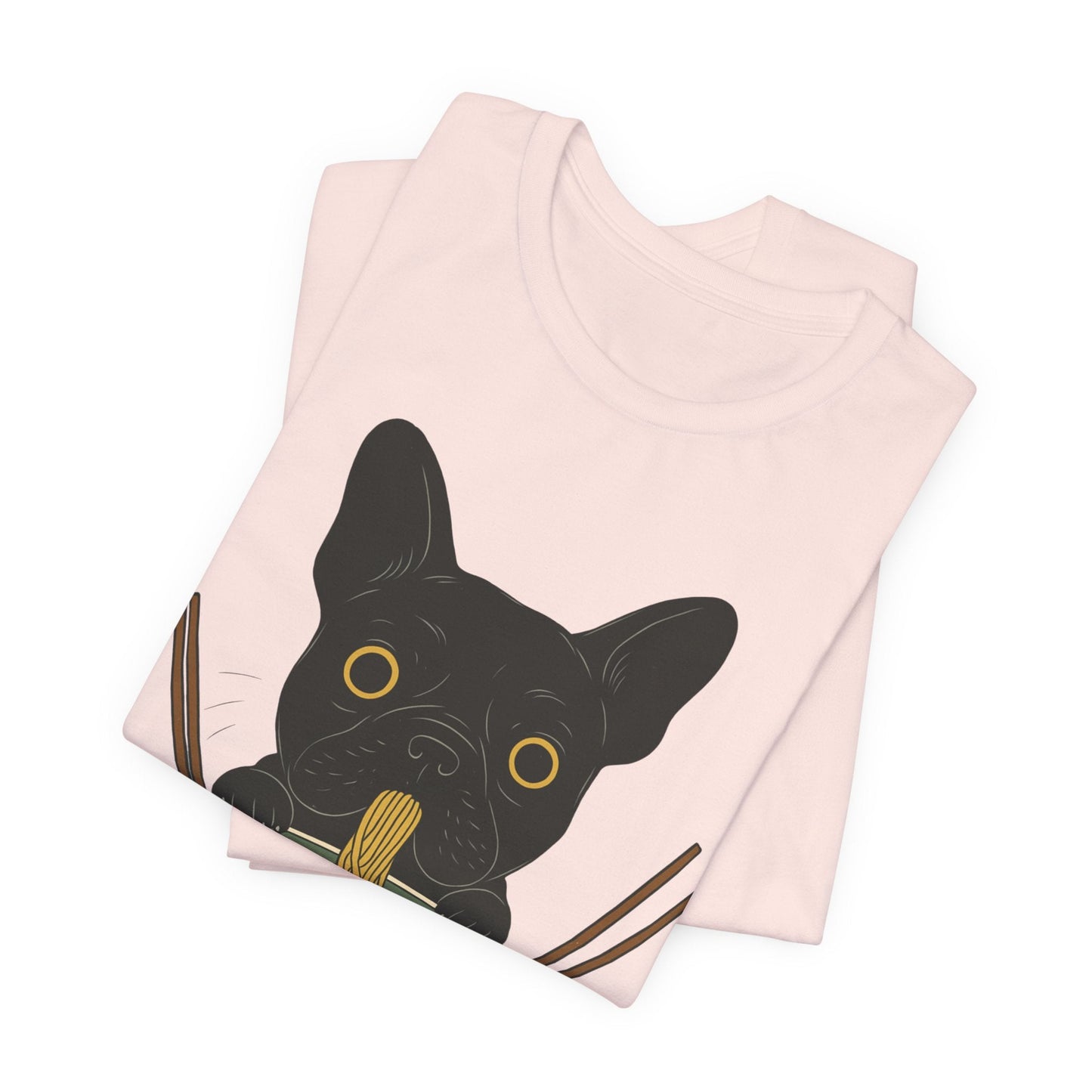 Printify T-Shirt Black French Bulldog Ramen TShirt
