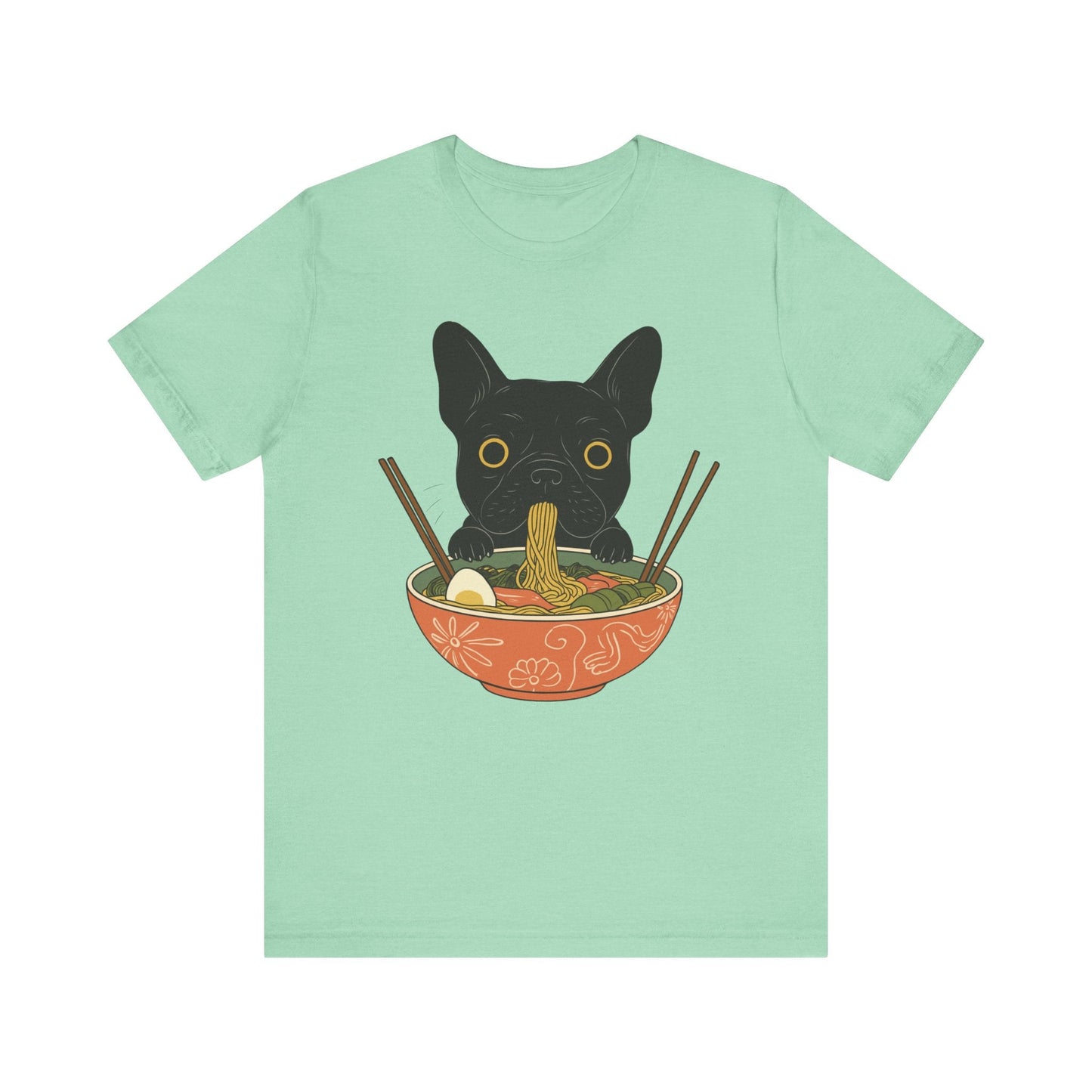 Printify T-Shirt Black French Bulldog Ramen TShirt