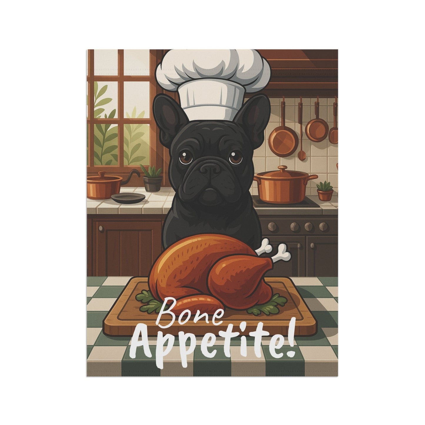 Printify Garden Flag Black French Bulldog Thanksgiving Garden Flag