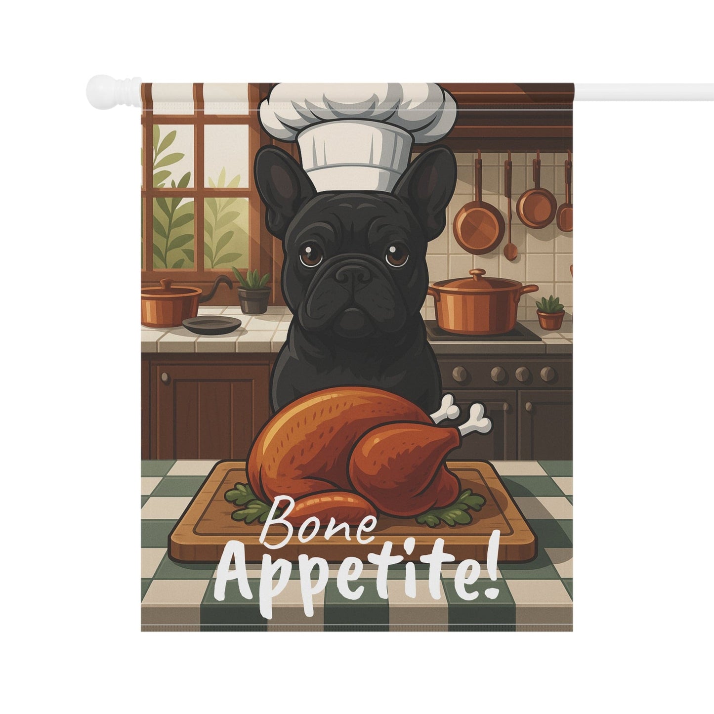 Printify Garden Flag Black French Bulldog Thanksgiving Garden Flag