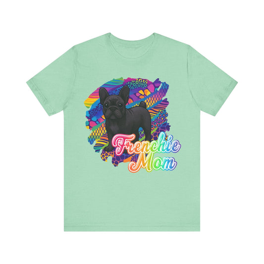 Black Frenchie Retro Neon Tshirt