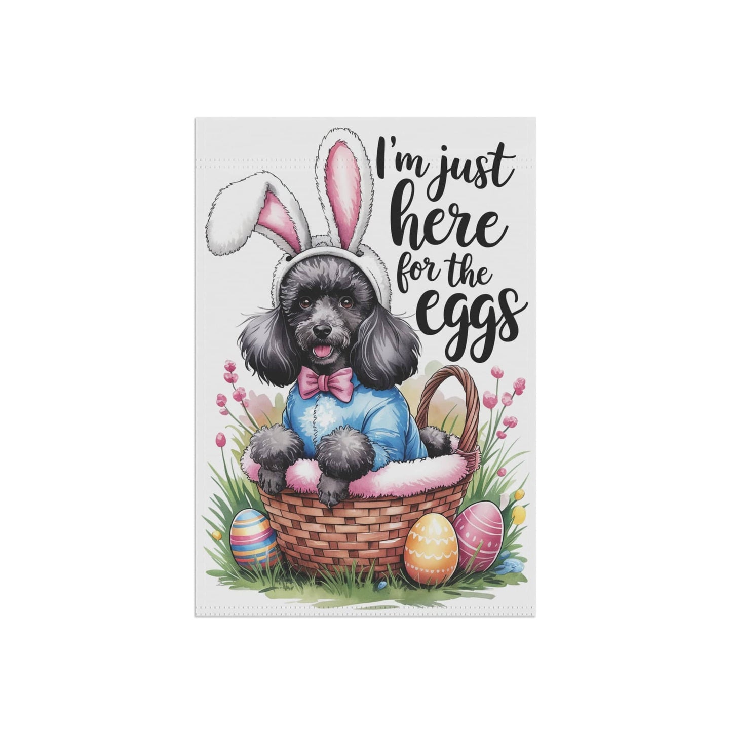 Printify Home Decor Black Poodle Easter Yard Flag Home Decorative Garden, Funny Dog Lovers Decor