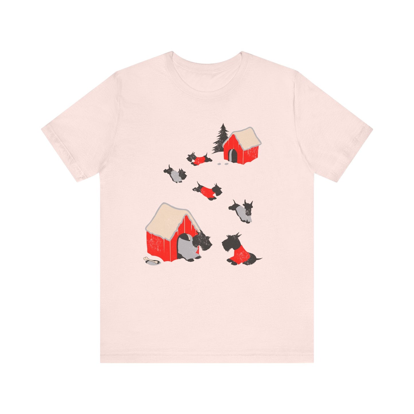 Printify T-Shirt Soft Pink / S Black Scottish Terrier Snow Play TShirt