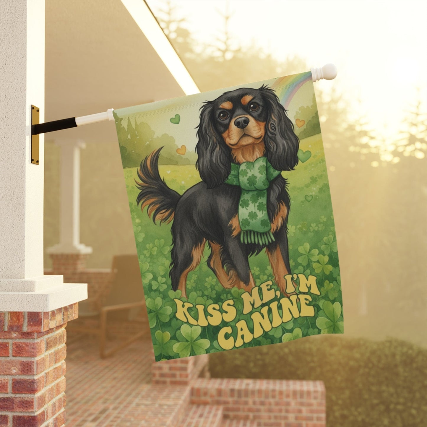 Personalized Cavalier Kiss Me Garden Yard Flag