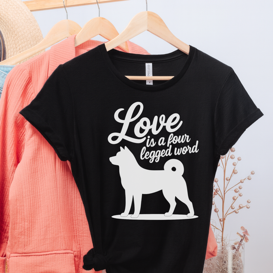 Akita Four Legged Word TShirt Black Heather