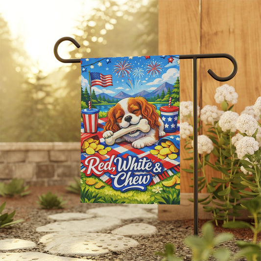 Personalized Cavalier July 4th Picnic Garden Flag