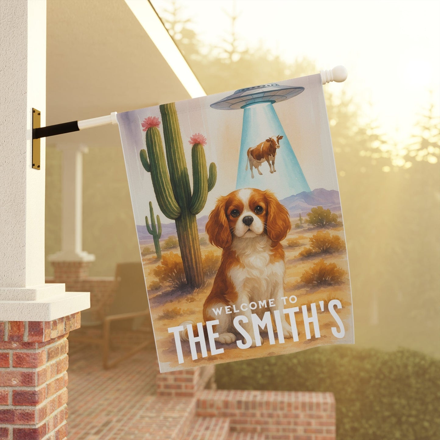 Blenheim Cavalier Aliens Garden Flag