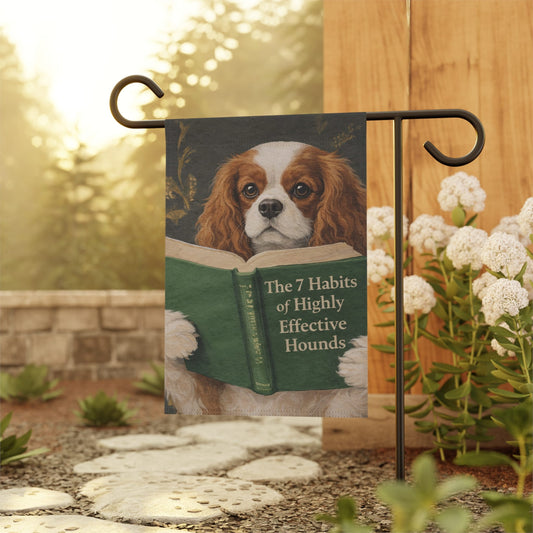 Personalized Cavalier Book Lover Garden Flag