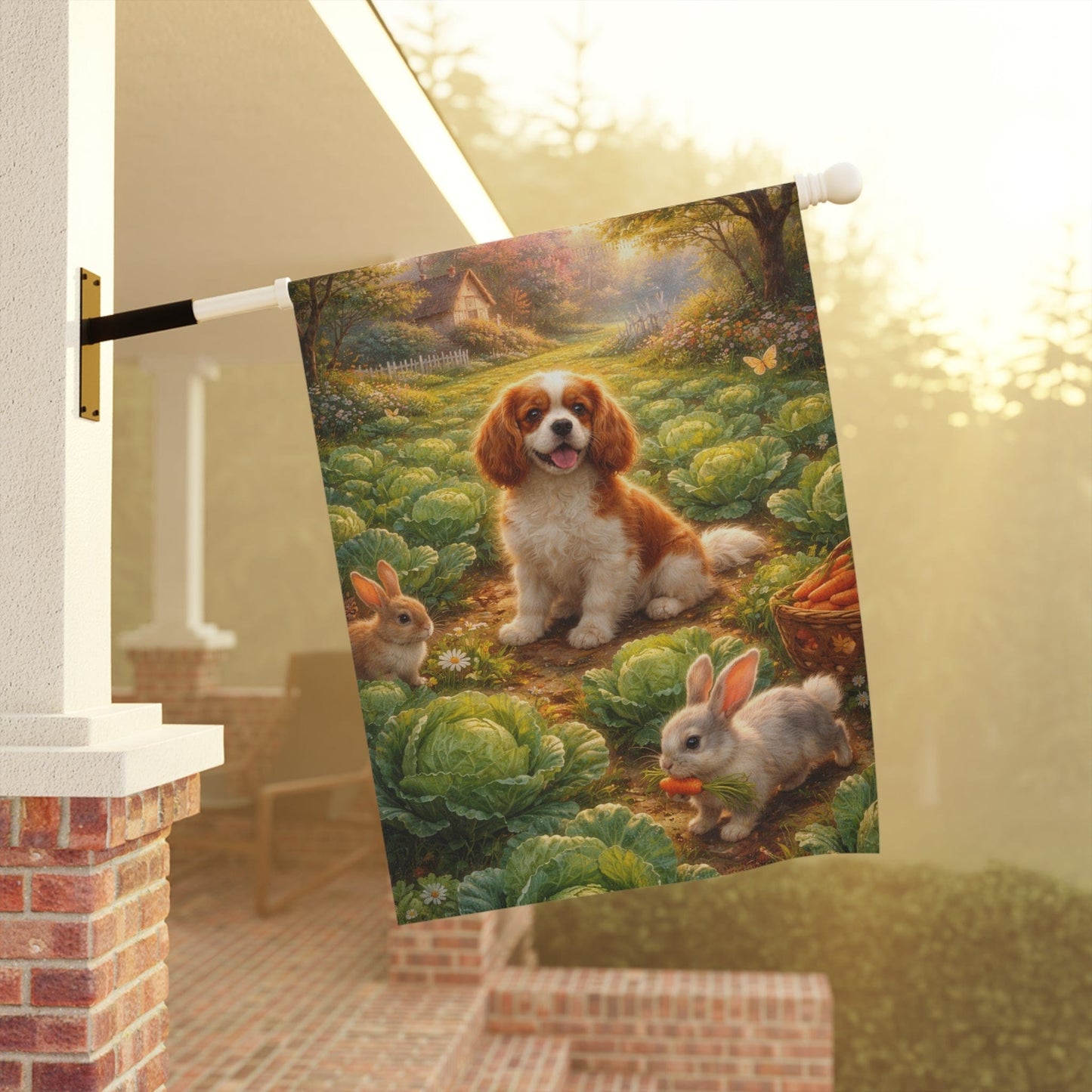 Personalized Cavalier Cabbage Patch Garden Flag