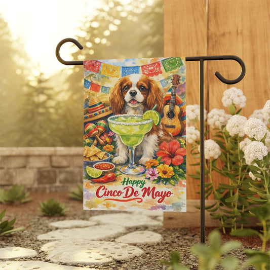 Personalized Cavalier Cinco De Mayo Garden Flag