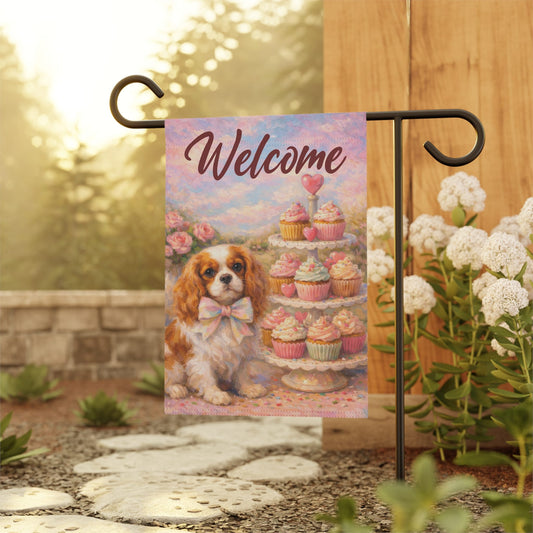 Personalized Cavalier Cupcake Garden Yard Flag