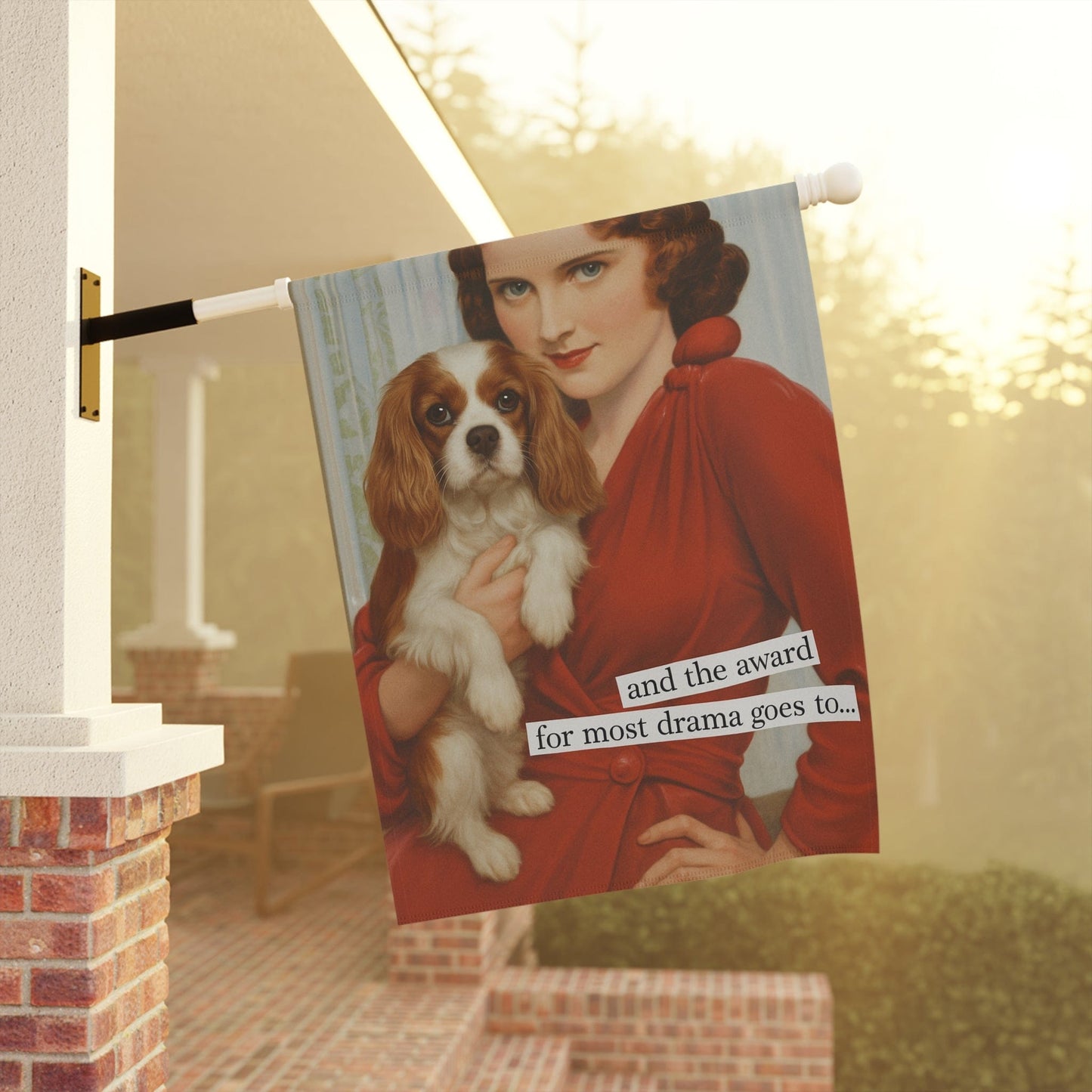 Personalized Cavalier Drama Award Garden Flag