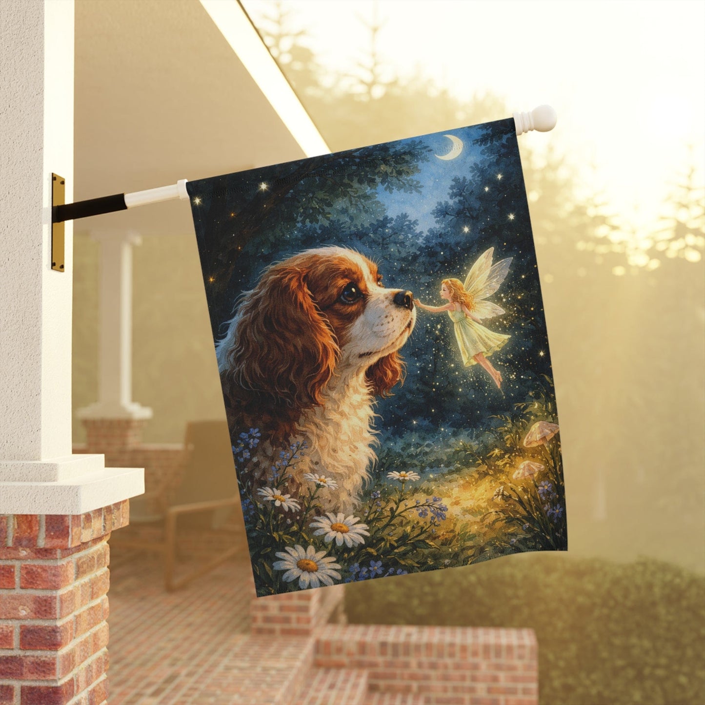 Personalized Cavalier Fantasy Fairy Garden Flag