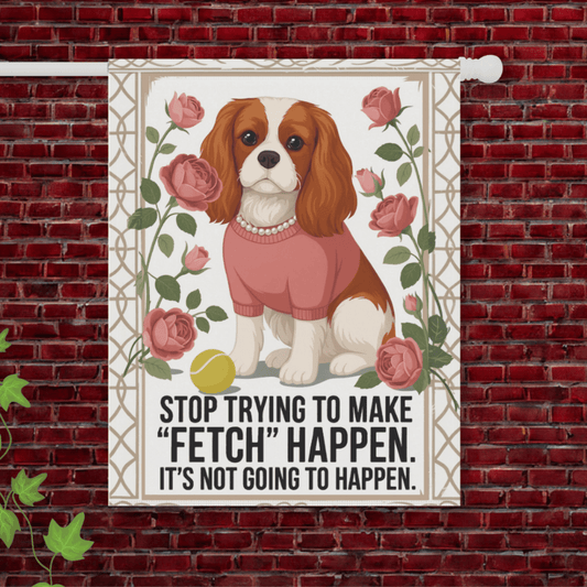 Personalized Cavalier Fetch Garden Flag 24.5'' × 32''