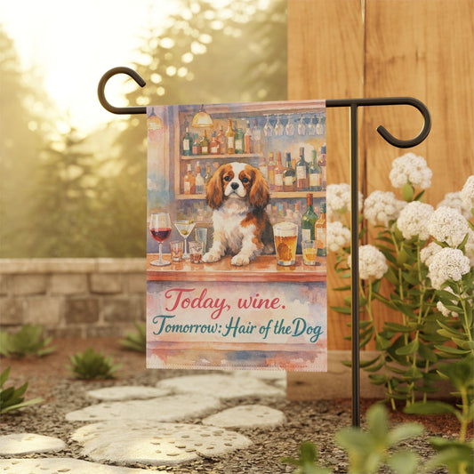 Personalized Cavalier Drinking Garden Flag