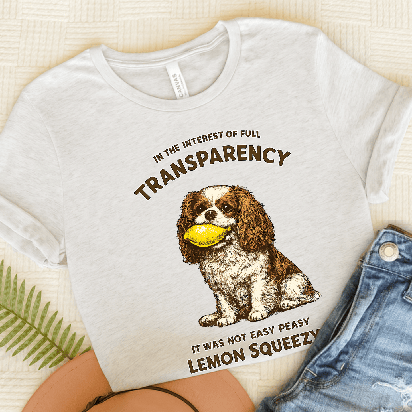 Personalized Cavalier Lemon Squeezy Unisex TShirt Ash