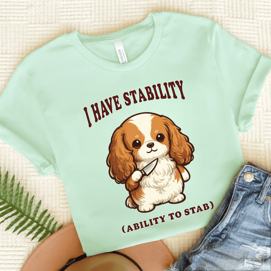Personalized Cavalier Stability Unisex TShirt Heather Mint