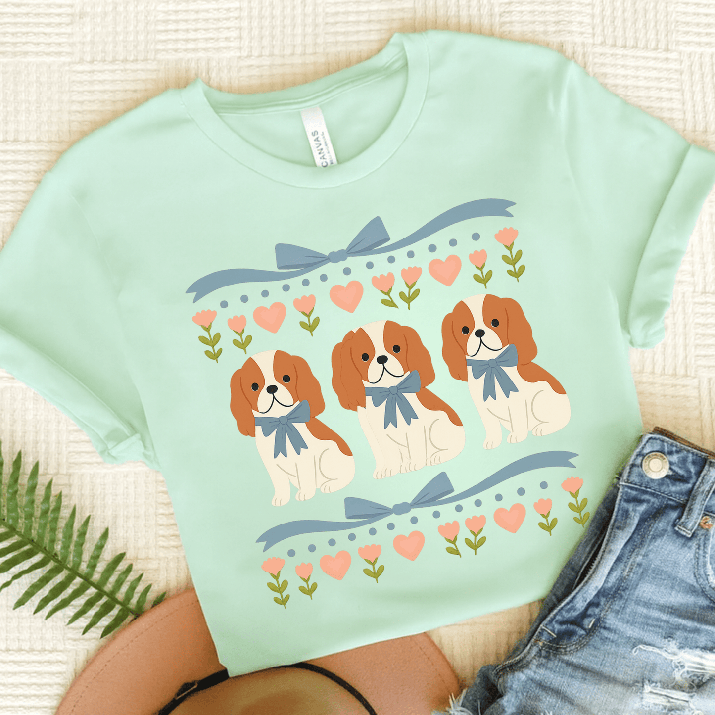 Printify T-Shirt Heather Mint / S Blenheim Cavalier Grandma TShirt