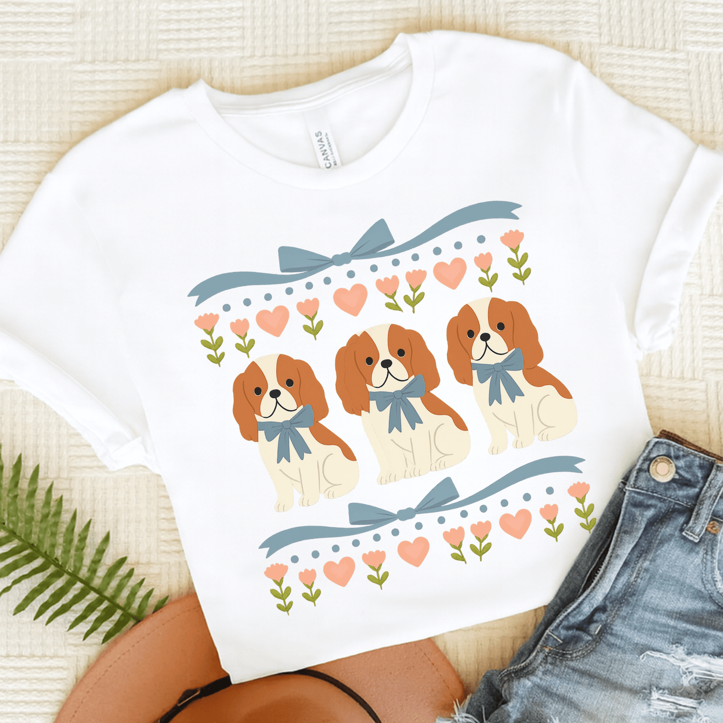 Printify T-Shirt White / S Blenheim Cavalier Grandma TShirt