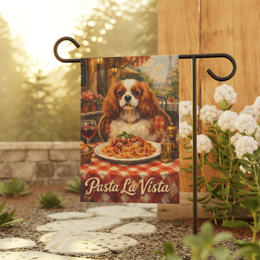 Personalized Cavalier Italy Pasta Garden Flag