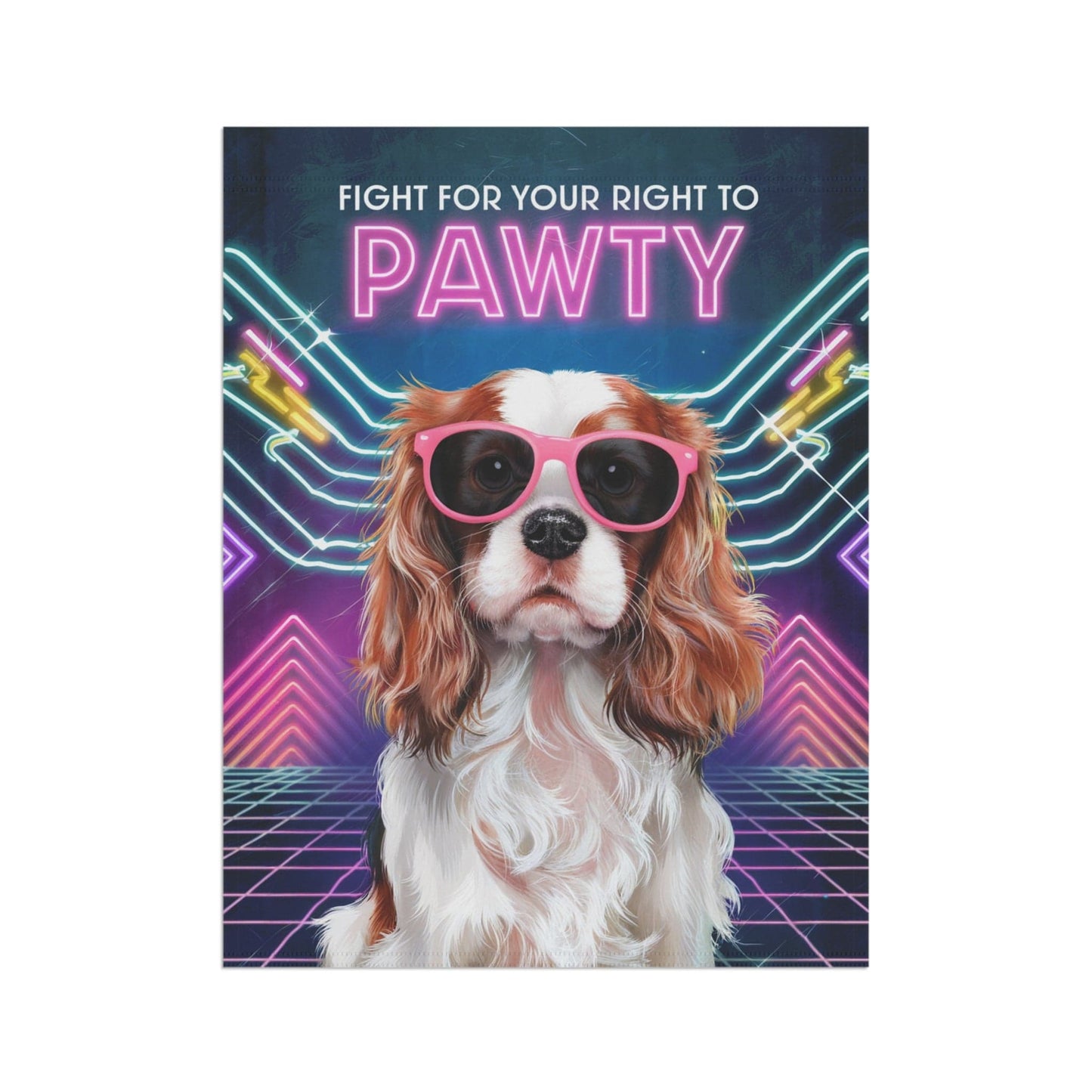 Printify Garden Flag Blenheim Cavalier King Charles 80s Party Garden Flag
