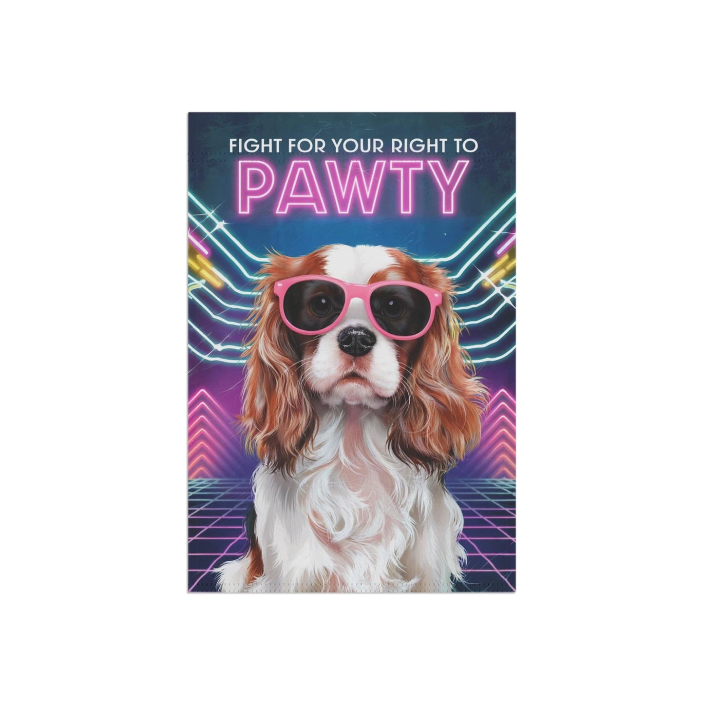 Printify Garden Flag Blenheim Cavalier King Charles 80s Party Garden Flag