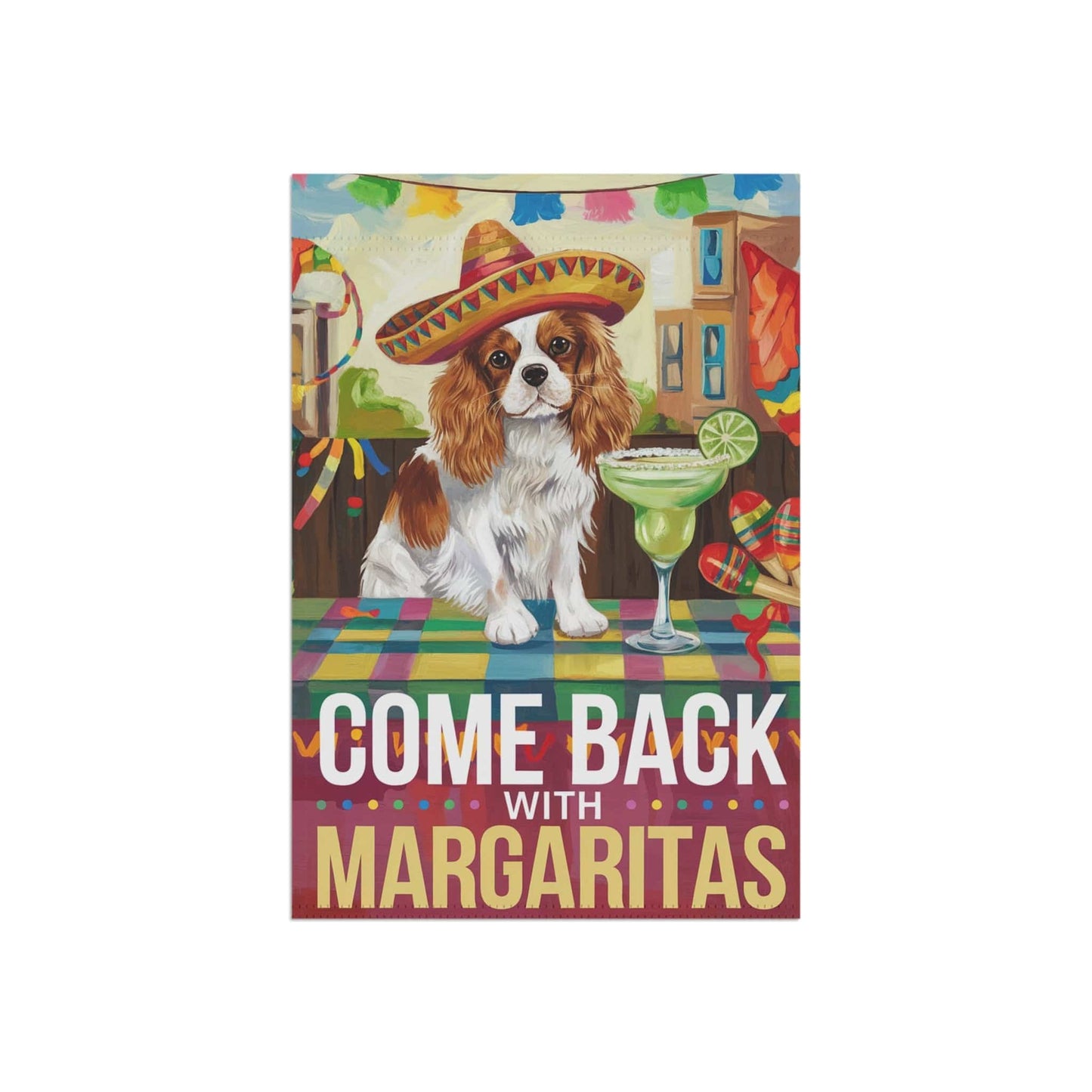 Printify Garden Flag Blenheim Cavalier King Charles Cinco de Mayo Garden Flag