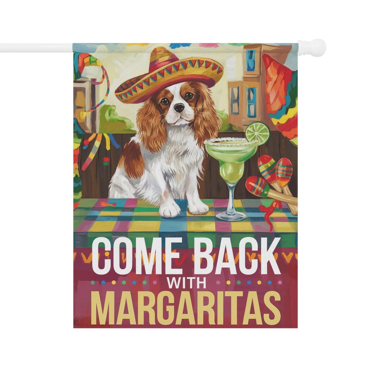 Printify Garden Flag Blenheim Cavalier King Charles Cinco de Mayo Garden Flag