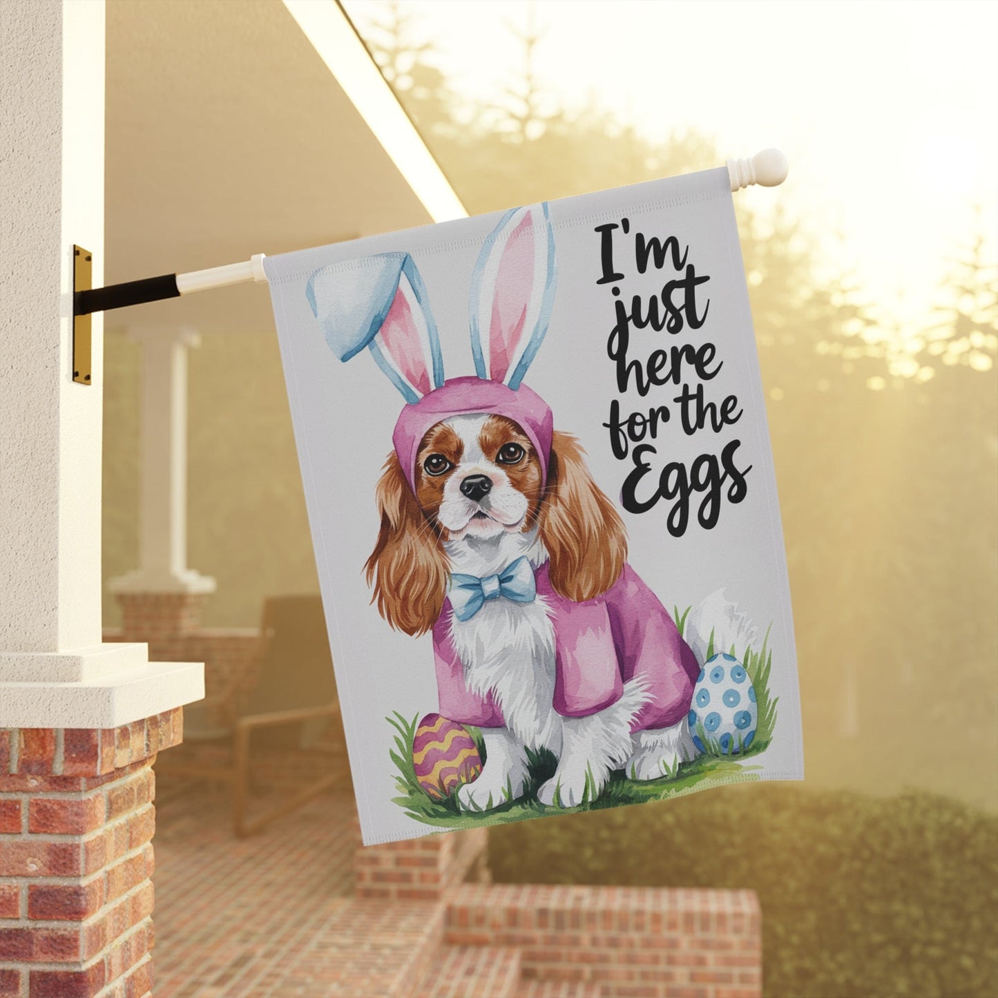 Printify Garden Flag Blenheim Cavalier King Charles Easter Garden Flag