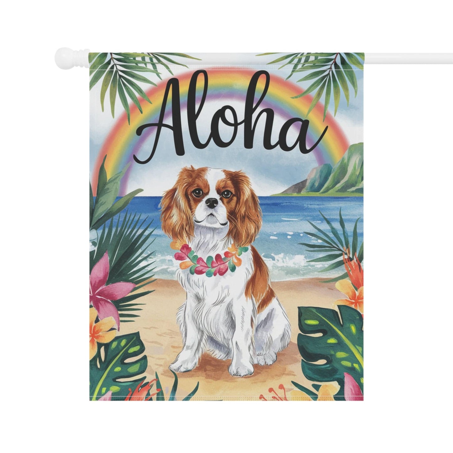 Printify Garden Flag Blenheim Cavalier King Charles Hawaii Garden Flag