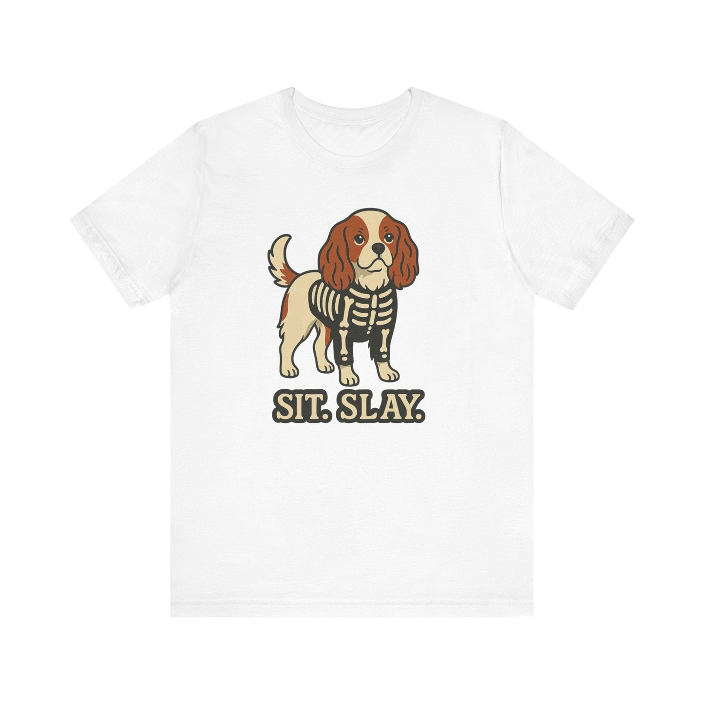 Printify T-Shirt Blenheim Cavalier King Charles Stay. Slay. Halloween TShirt