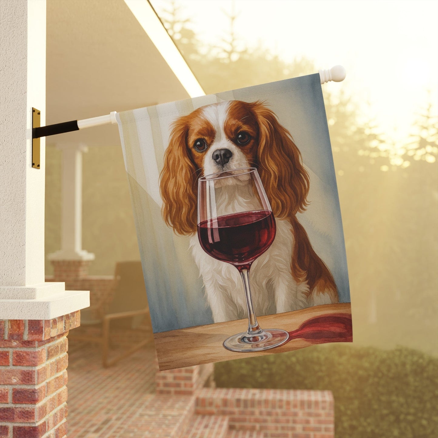 Blenheim Cavalier King Charles Wine Garden Flag