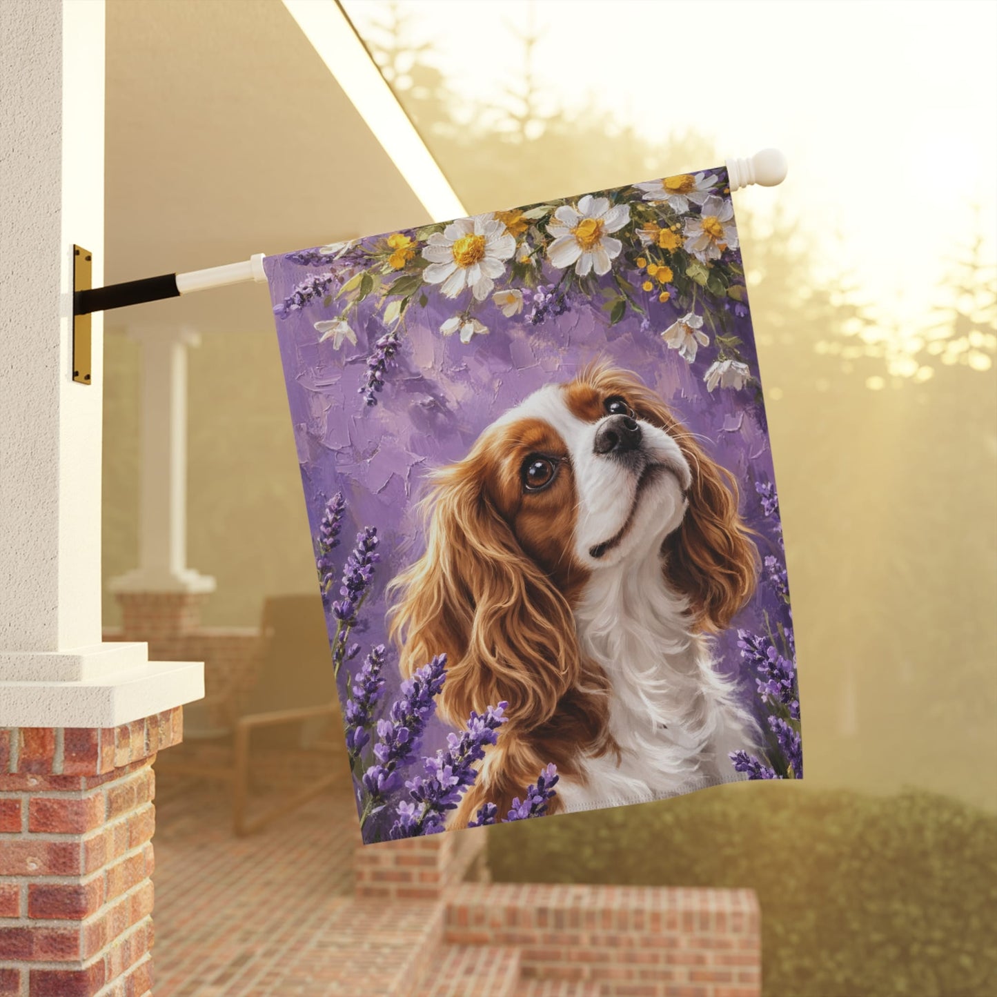 Personalized Cavalier Lavender Garden Flag