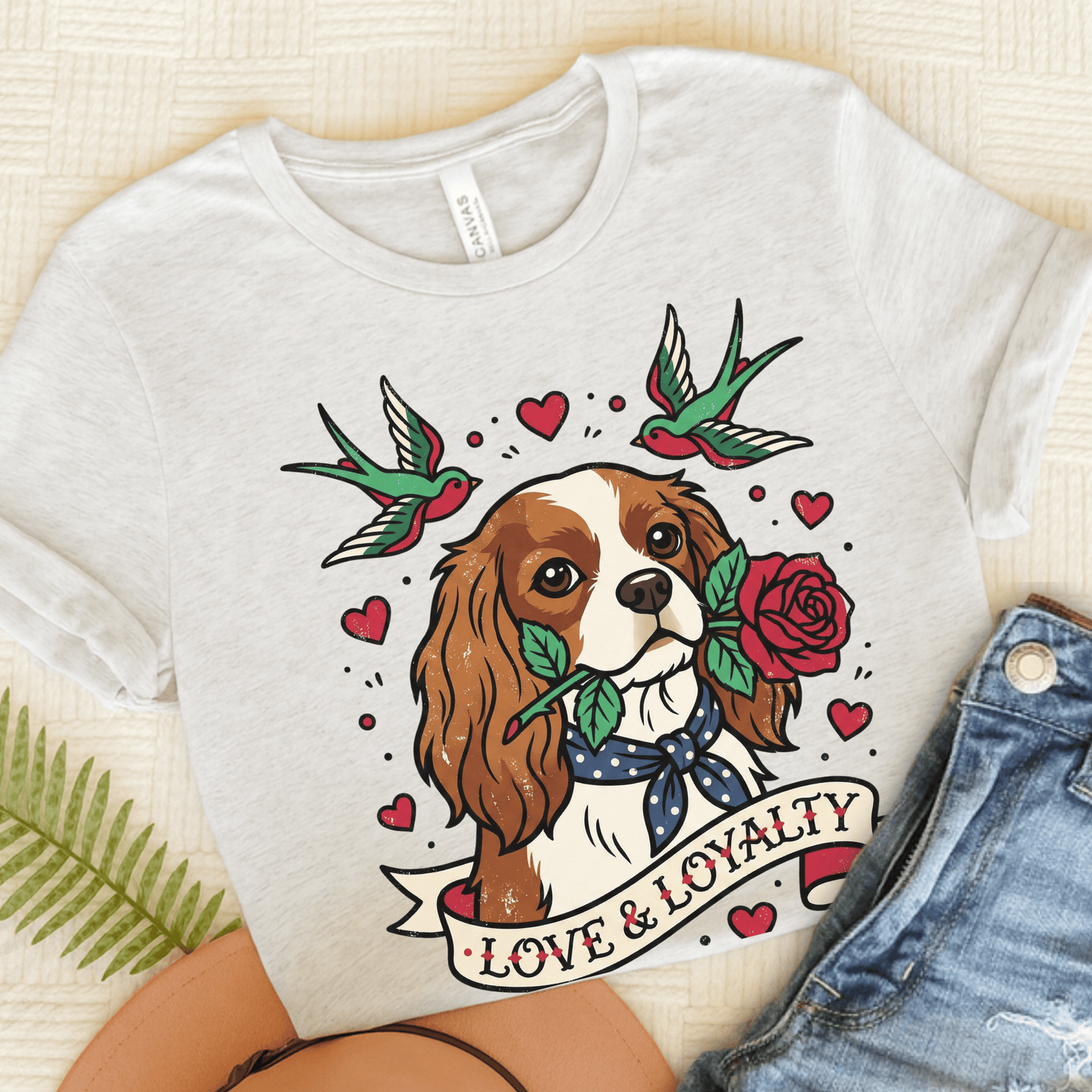 Personalized Cavalier Loyalty Tattoo Unisex TShirt Ash