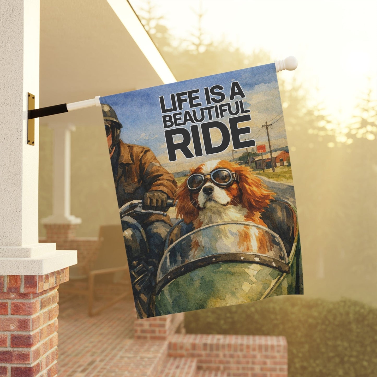 Personalized Cavalier Motorcycle Garden Garden Flag