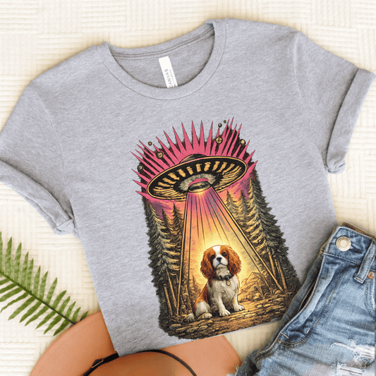 Personalized Cavalier Neon Aliens Unisex TShirt Athletic Heather