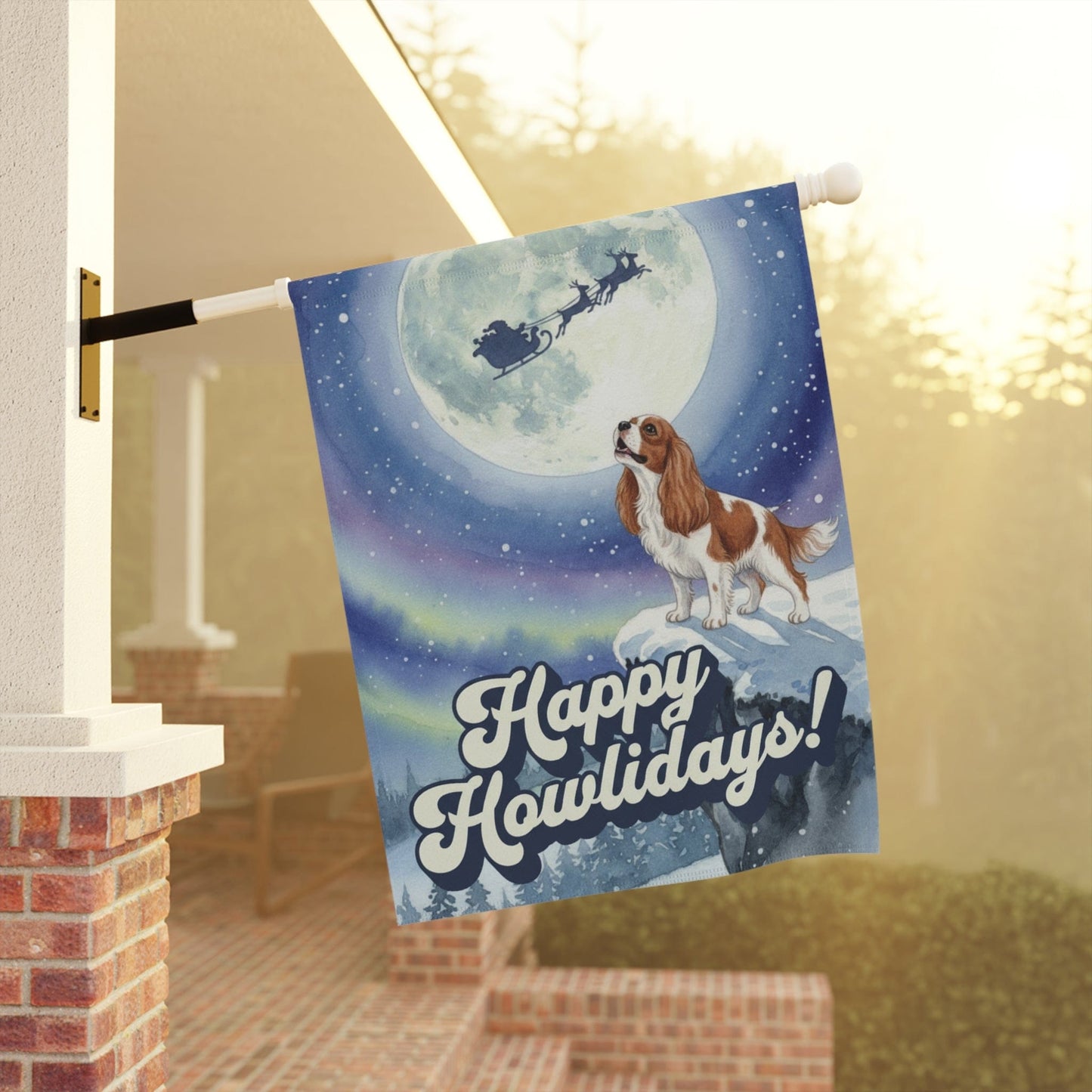 Personalized Cavalier Howlidays Garden Yard Flag