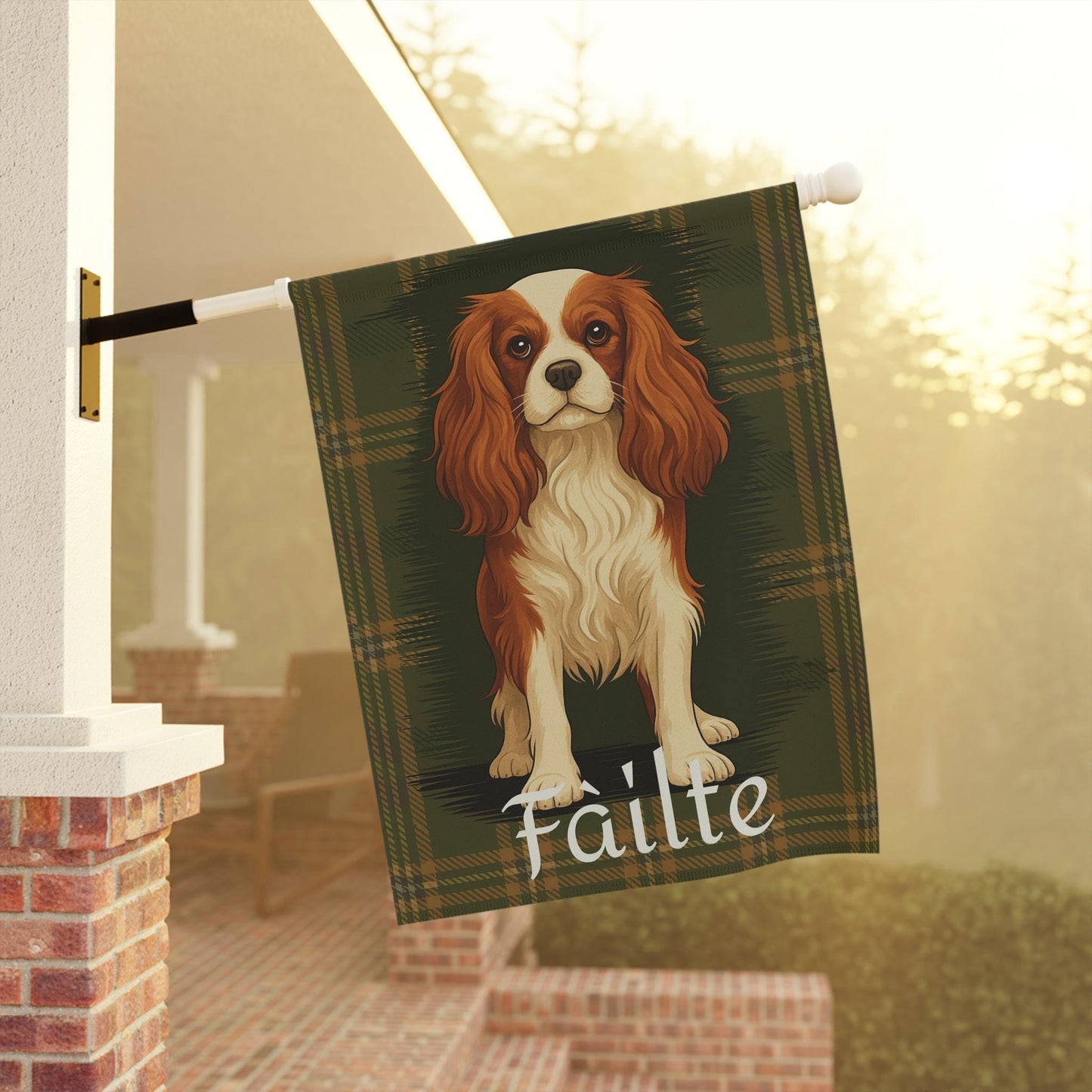 Personalized Cavalier Scottish Welcome Garden Flag
