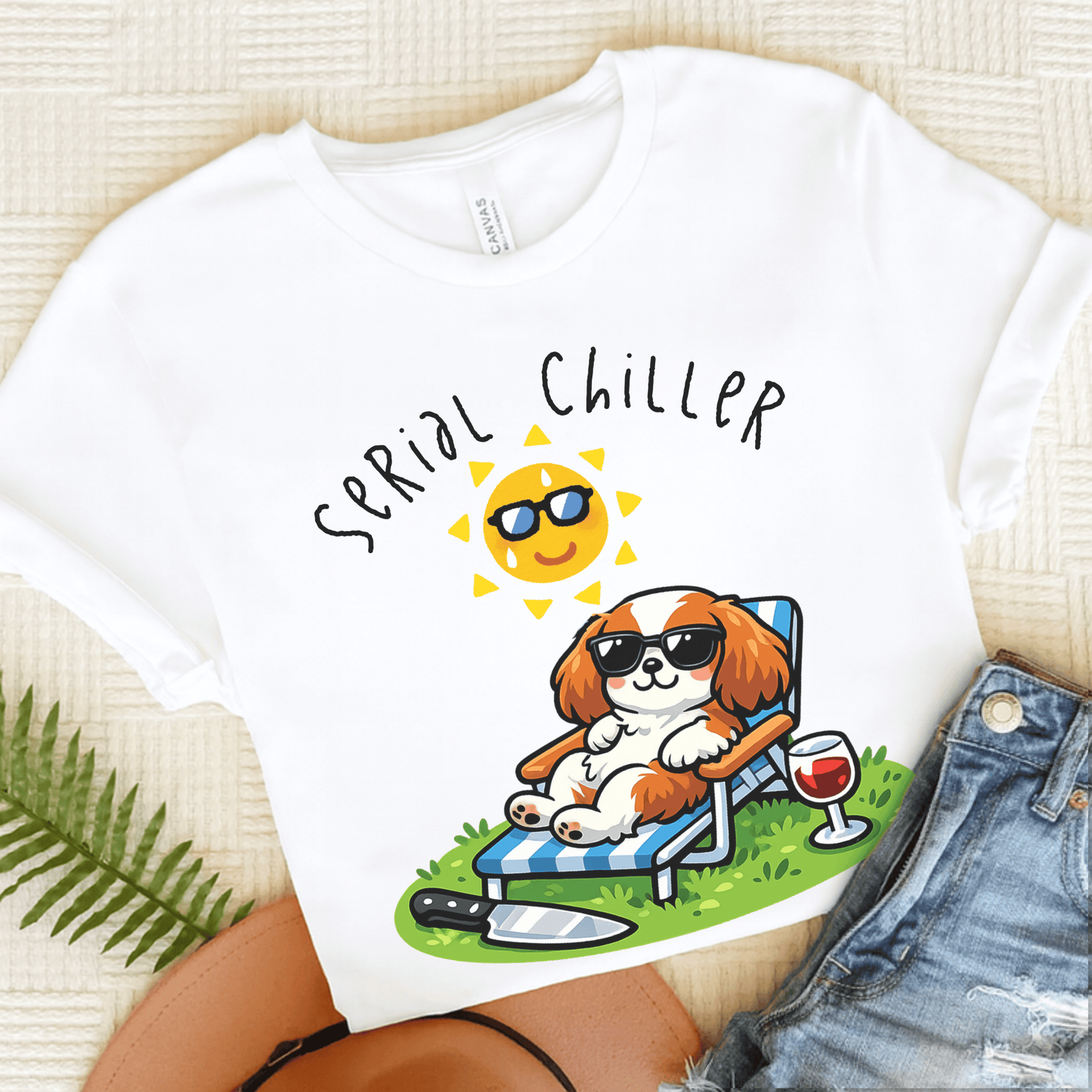 Personalized Cavalier Serial Chiller Unisex TShirt White