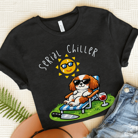 Personalized Cavalier Serial Chiller Unisex TShirt Dark Grey Heather