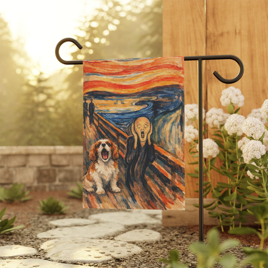 Personalized Cavalier The Scream Garden Flag
