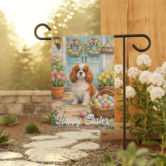 Personalized Cavalier Welcome Easter Yard Flag