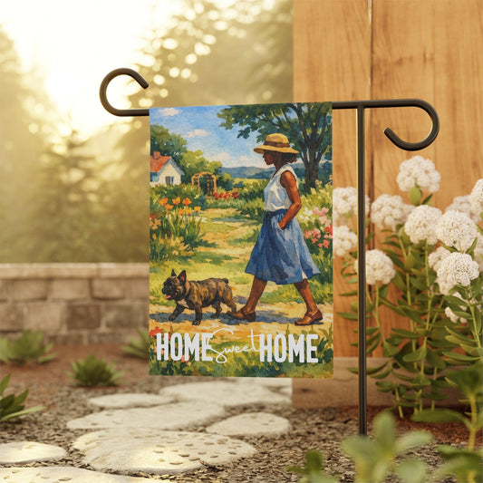 Brindle French Bulldog Home Sweet Home Garden Flag