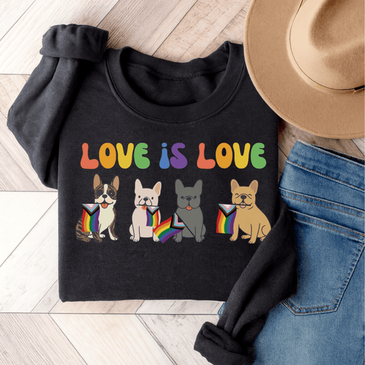 Brindle French Bulldog Pride Sweatshirt Dark Heather