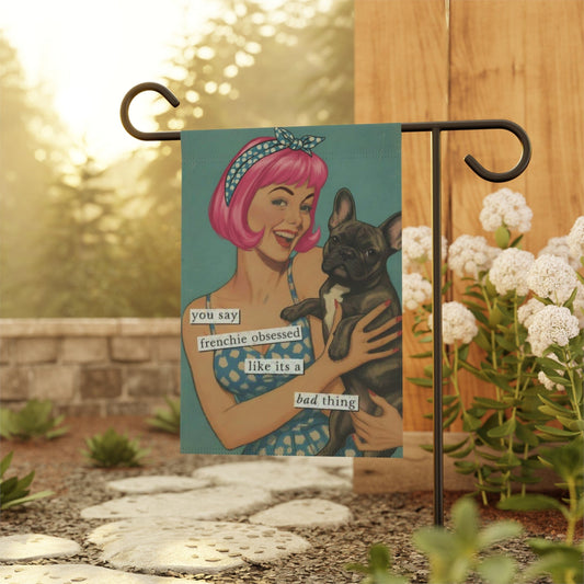 Brindle French Bulldog Snarky Garden Flag