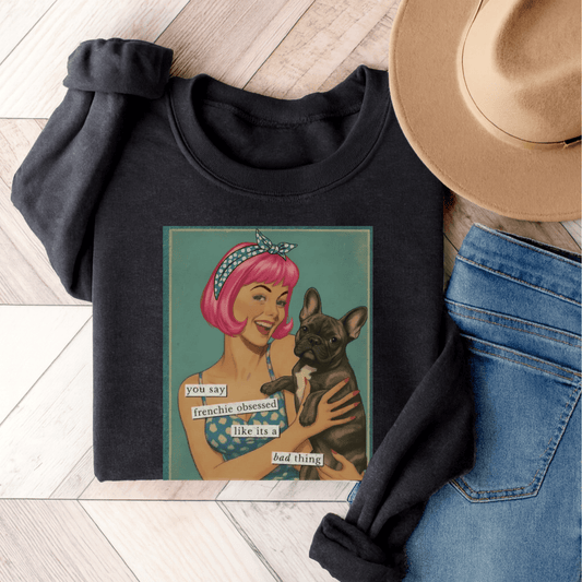 Brindle French Bulldog Snarky Unisex Sweatshirt Dark Heather