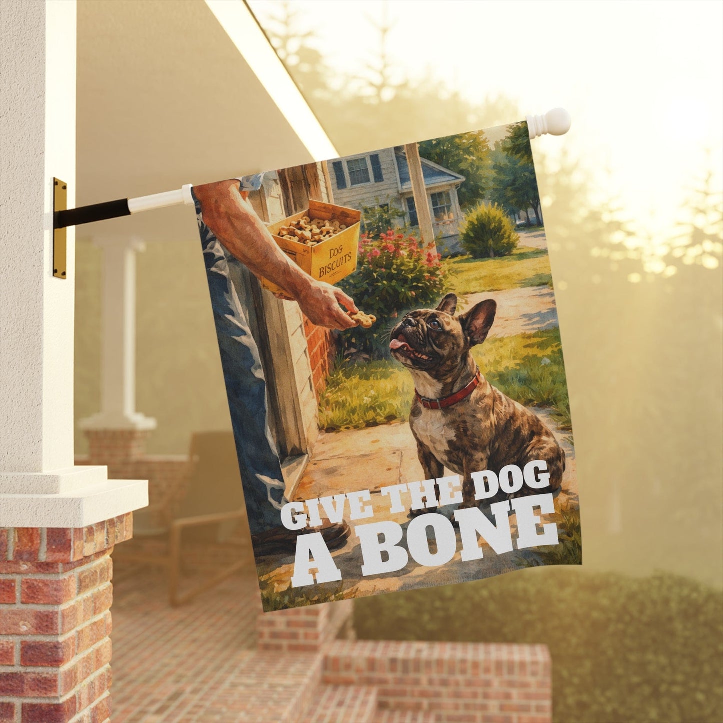 Brindle Frenchie Biscuits Dog Cookies Garden Flag